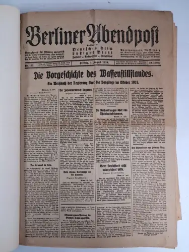 Berliner Abendpost Nr. 177-304 / 1919, 33. Jahrgang, August - Dez, unvollständig