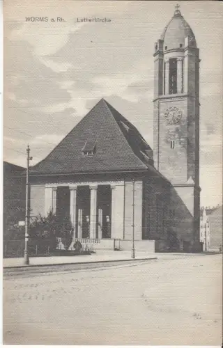 AK Worms a. Rh., Lutherkirche, Anfang 20. Jahrhundert, Leitermann & Jäger,