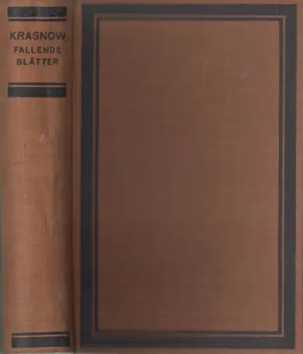 Buch: Fallende Blätter, Roman, P. N. Krasnow, Frommansche Buchhandlung