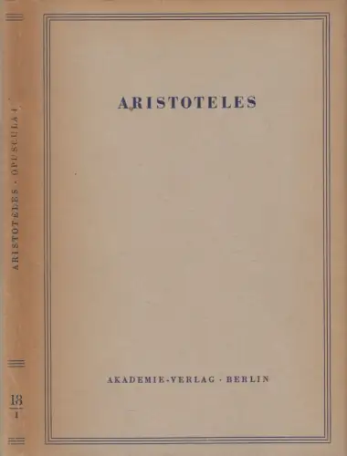 Buch: Opuscula 1 - Über die Tugend, Aristoteles. 1965, Akademie, Werke Band 18/1