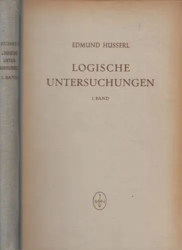 Buch: Logische Untersuchungen Band I, Edmund Husserl, 1928, Max Niemeyer Verlag