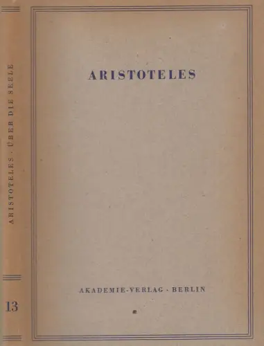 Buch: Über die Seele, Aristoteles. 1959, Akademie-Verlag, Werke Band 13
