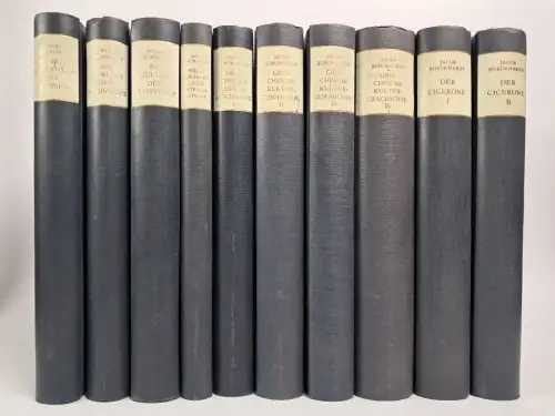 Buch: Jacob Burckhardt -Gesammelte Werke, 10 Bände, ca. 1955, Rütten & Loening