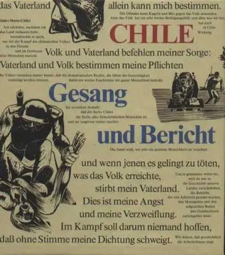 Buch: Chile. Gesang und Bericht, Billhardt, Thomas. 1975, Mitteldeutscher Verlag