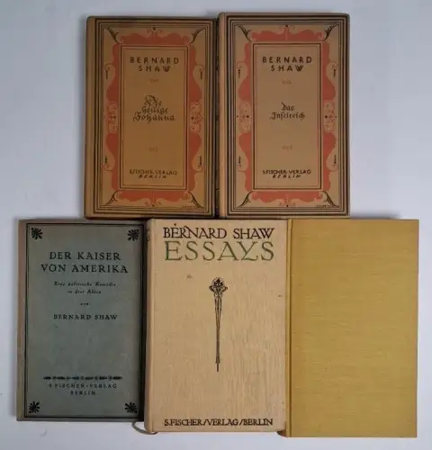 5 Bücher Bernard Shaw: Essays, Inselreich, Johanna, Kaiser von Amerika, Mensch