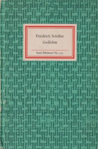 Insel-Bücherei 525, Gedichte, Schiller, Friedrich. 1973, Insel-Verlag
