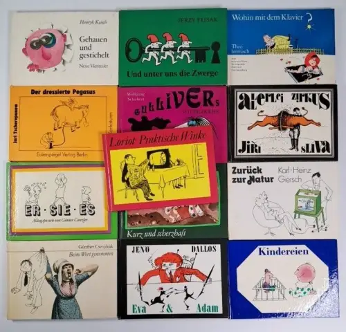 13 Querformat-Bände vom Eulenspiegel Verlag, Loriot, Immisch, Dallos, Giersch...