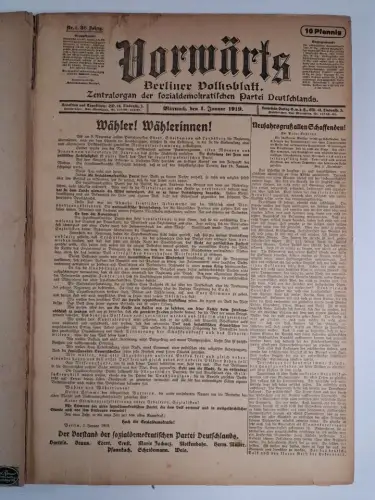 Vorwärts. Berliner Volksblatt, 36. Jahrgang 1919, Nr. 1-57 Januar
