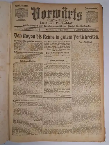 Vorwärts. Berliner Volksblatt, 35. Jahrgang 1918, Nr. 148-177 Juni, 30 Hefte