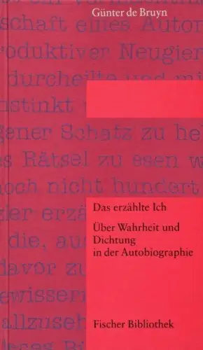 Buch: Das erzählte Ich, Bruyn, Günter de, 1995, S. Fischer, gebraucht, sehr gut