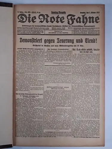 Die Rote Fahne, 5. Jahrgang, Oktober 1922, Nr. 435-480, Lausitz Nr. 251-253