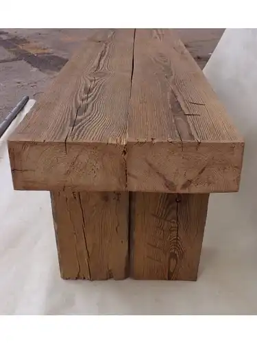 Gartenbank Sitzbank rustikal antik Balkenbank Landhaus Massiv Holz robust geölt