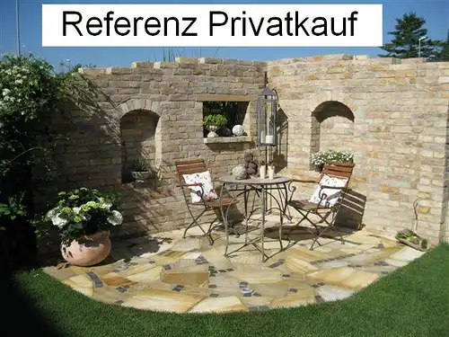 Naturstein Verblender Mauerwerk Sandstein Platten Riemchen mediterran aus alten Blöcken geschnitten