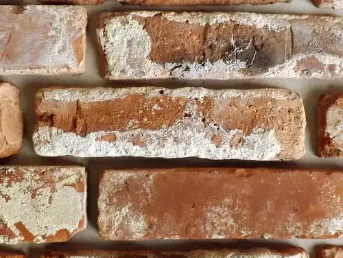 Retro Wand alte Ziegel Verbender Kamin Verkleidung Ziegelverblender Spaltriemchen echte Backsteine Ziegelsteine Klinker Riemchen Backsteinwände
