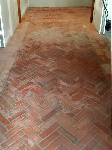 Antik Riemchen Bodenfliesen Terracotta Ziegelboden Küchen Boden alte Mauersteine Landhaus shabby chic