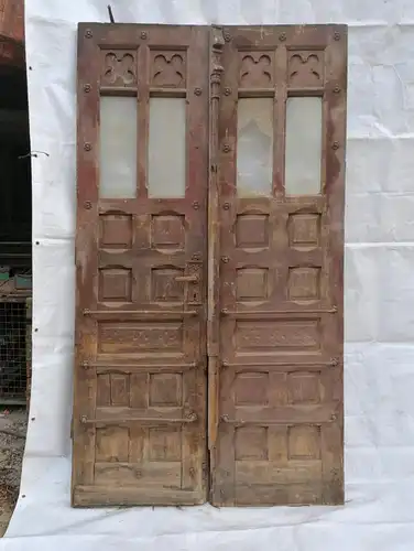 Antikes Portal Haus Eingangs Tor Tür historisch Rahmen 2 flügelig Gründerzeit alte Post
