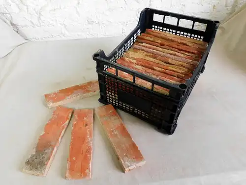 1 Kiste Wand Gestaltung echt Ziegel Stein Antik Riemchen used look shabby Chic Deko gemütlich Raum
