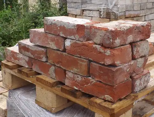  Garten bau Ruinen Mauer Antik Ziegel Klinker Echte Back stein Wand Feldbrand