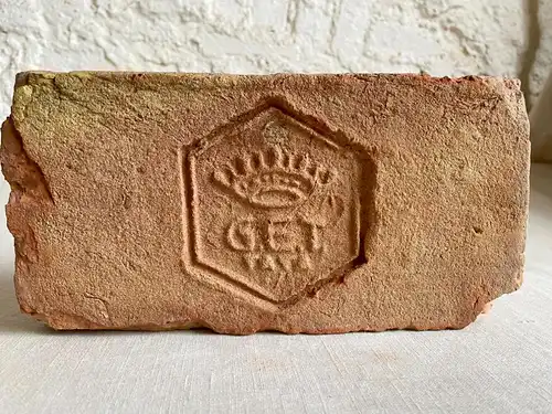  Stempel Mauer Ziegel Verzierung Inschriften Back Ziegel Stein Dekoration Feldbrand Wasserstrich