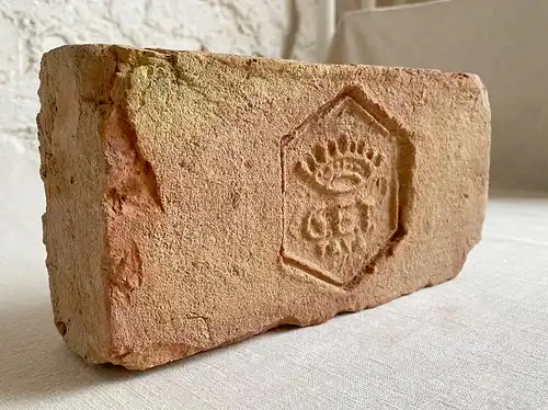  Stempel Mauer Ziegel Verzierung Inschriften Back Ziegel Stein Dekoration Feldbrand Wasserstrich