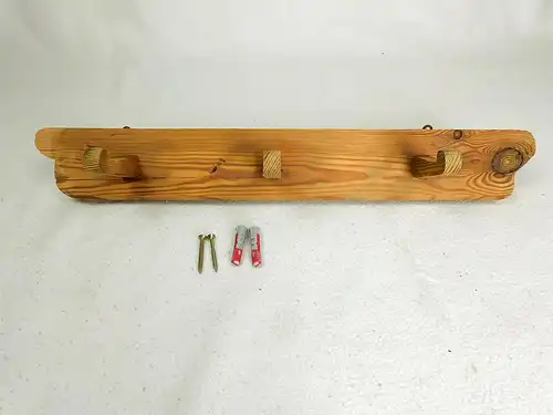 vintage Hakenleiste Flurgarderobe Kleiderhaken shabby retro Echtholz antik um 1930 