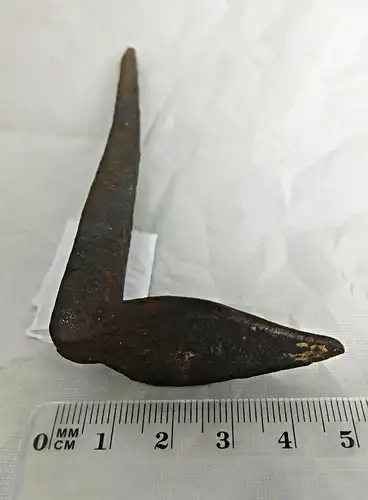 rustikaler Wandhaken Garderobe Handtuchhalter original Hand geschmiedet Metall Befestigung shabby vintage Landhaus 