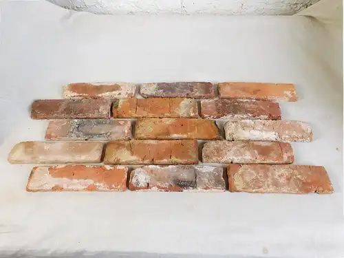 Wand Dekoration echte Rückbau Ziegel Back Stein Riemchen Fliesen Loft Unikat nachhaltig handgefertigt wiedergewonnen
