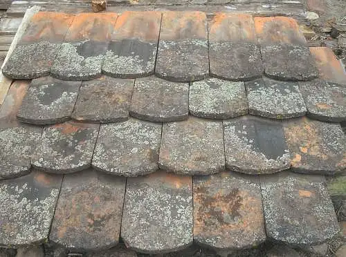Alt historisch Biberschwanz Dachziegel shabby chic Schindel gebraucht ReUse Tonziegeln Dachdeckung