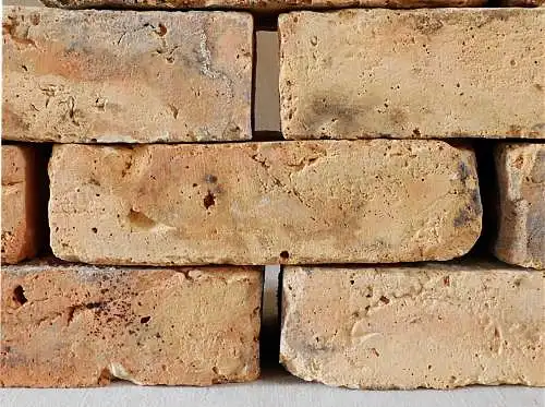 Antike Ziegel Klinker Mediterran Mauerstein rustikal wasserstrich Feldbrand um 1880 Ruine Mauer Garten Gestaltung