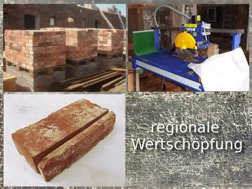 Urban mining alte Ziegel upgrade cradle to cradle upcycling Handgemacht Wände Backstein Optik