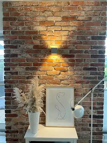 Loft Ziegel Klinker Riemchen Fliese Wand gestaltung Antik used look shabby Style used look 