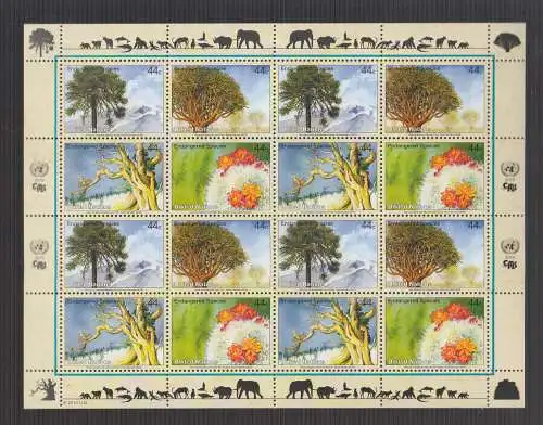 UNO New York 2010 postfrisch  Kleinbogen   "Gefährdete Tierwelt"  Endangered Species