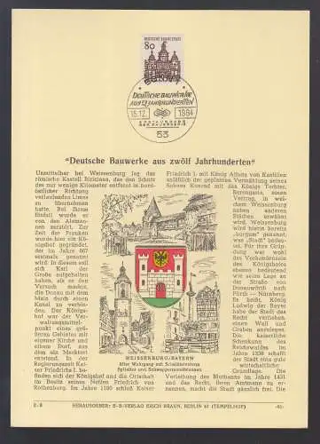 BRD Privat ETB 1964 - Deutsche Bauwerke Weissenburg Bayern   (Verlag Erich Braun)
