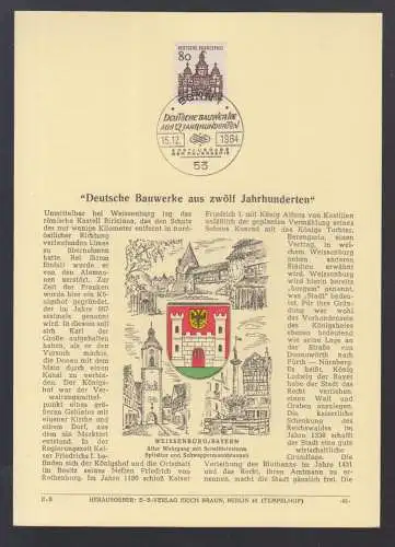 BRD Privat ETB 1964 - Deutsche Bauwerke Weissenburg Bayern   (Verlag Erich Braun)