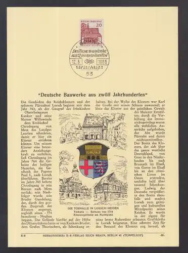BRD Privat ETB 1965 - Deutsche Bauwerke Torhalle in Lorsch   (Verlag Erich Braun)