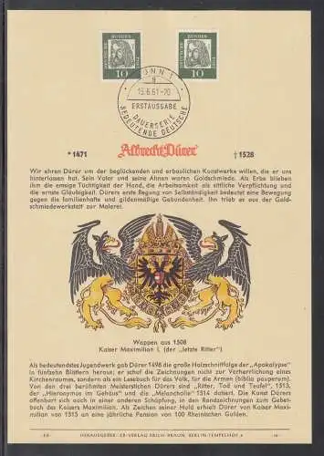 BRD Privat ETB 1961 - Bedeutende Deutsche Albrecht Dürer   (Verlag Erich Braun)