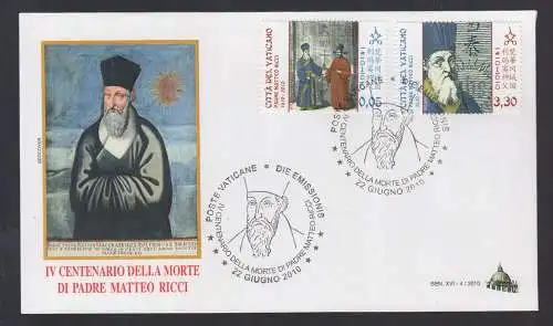 Vaticano Vatikan 2010 FDC - Pater Matteo Ricci , Jesuit, Missionar in China