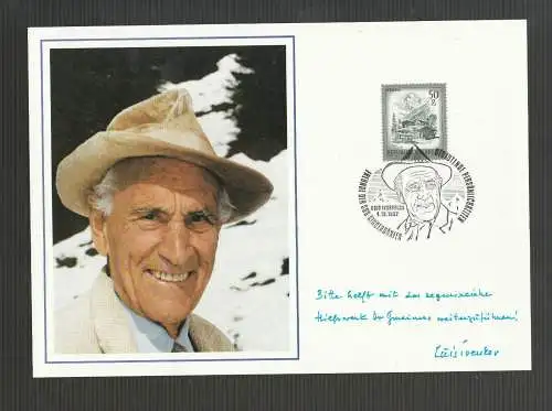 tolle Schmuckblatt Österreich Freunde der SOS Kinderdörfer - Luis Trenker Bergsteiger
