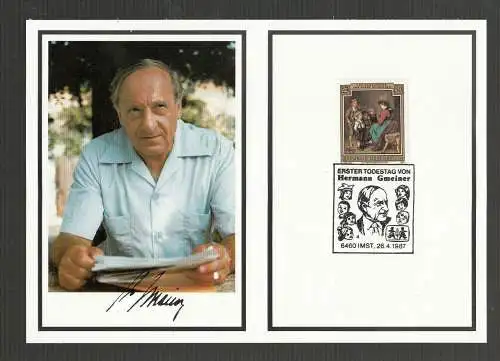 tolle Schmuckblatt Österreich Freunde der SOS Kinderdörfer -   Hermann Gmeiner Gründer von SOS-Kinderdorf Österreich