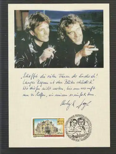 tolle Schmuckblatt Österreich Freunde der SOS Kinderdörfer -  Musiker Brunner & Brunner