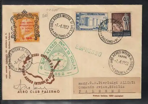 Airmail Espresso, for Aereo international tour of Sicily 1952