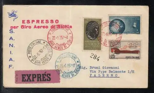 Airmail Espresso for Aereo international tour of Sicily 1957