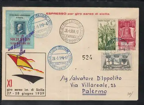 Airmail Espresso, for Aereo international tour of Sicily 1959