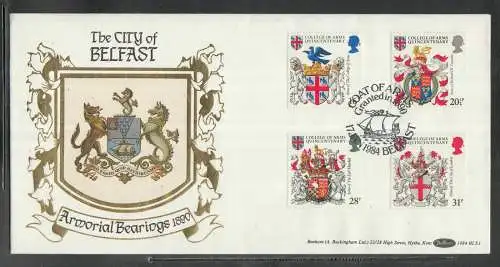Great Britain United Kingdom FDC 1984 - Heraldik der Stadt Belfast