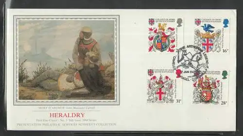 Great Britain United Kingdom FDC 1984 - Heraldik „Der Tod Arthurs“