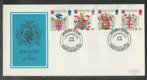 Great Britain United Kingdom FDC 1984 - Heraldik  "Spencer of Althorp"
