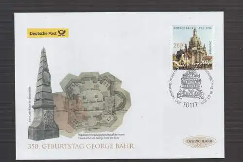 Schmuck-FDC Deutschland exklusiv  2016  - 350. Geburtstag von George Bähr Architekt