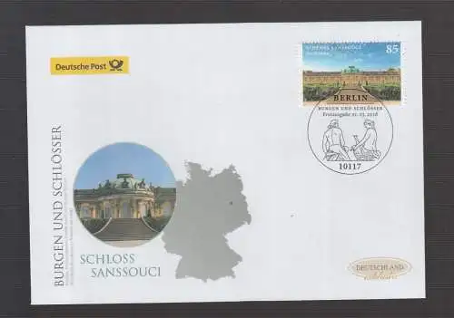 Schmuck-FDC Deutschland exklusiv 2016   -  Burgen und Schlösser: Schloss Sanssouci 