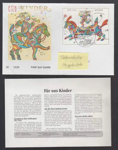 Bund BRD Brief + Beschr.  1996 - Für uns Kinder. Reitender Postbote