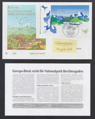 Bund BRD Brief + Beschr.  1999 -  Europa Nationalpark Berchtesgarden